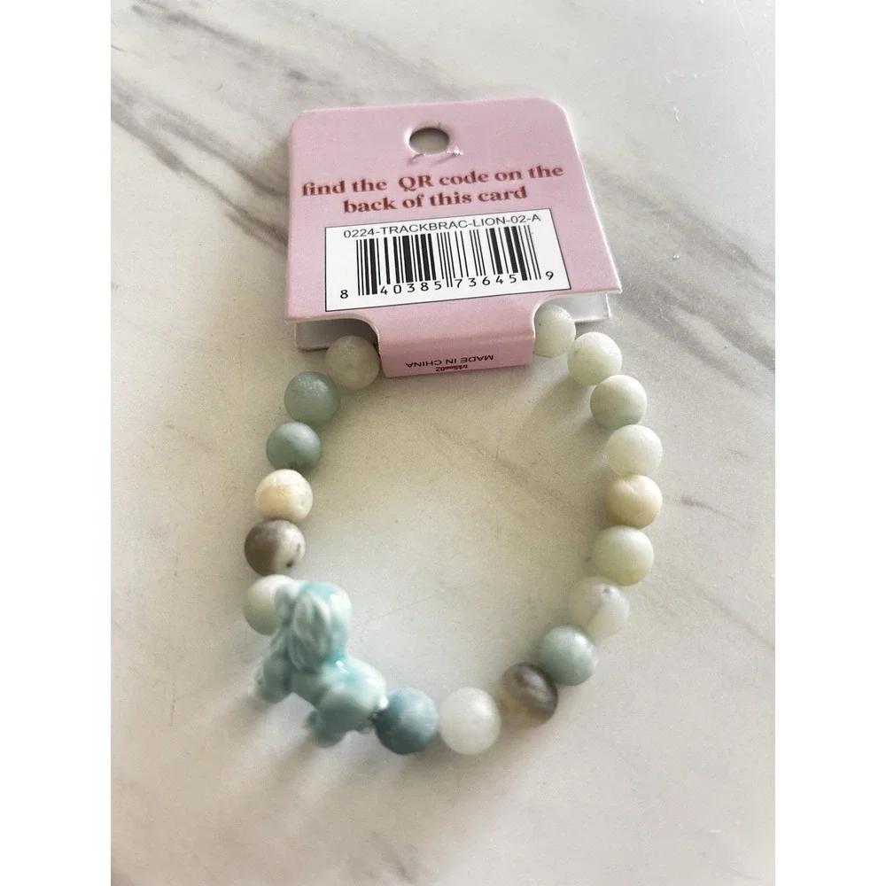 Simply Southern Conserve & Protect Tracking Lion Bracelet Multi-Colored Stones 8
